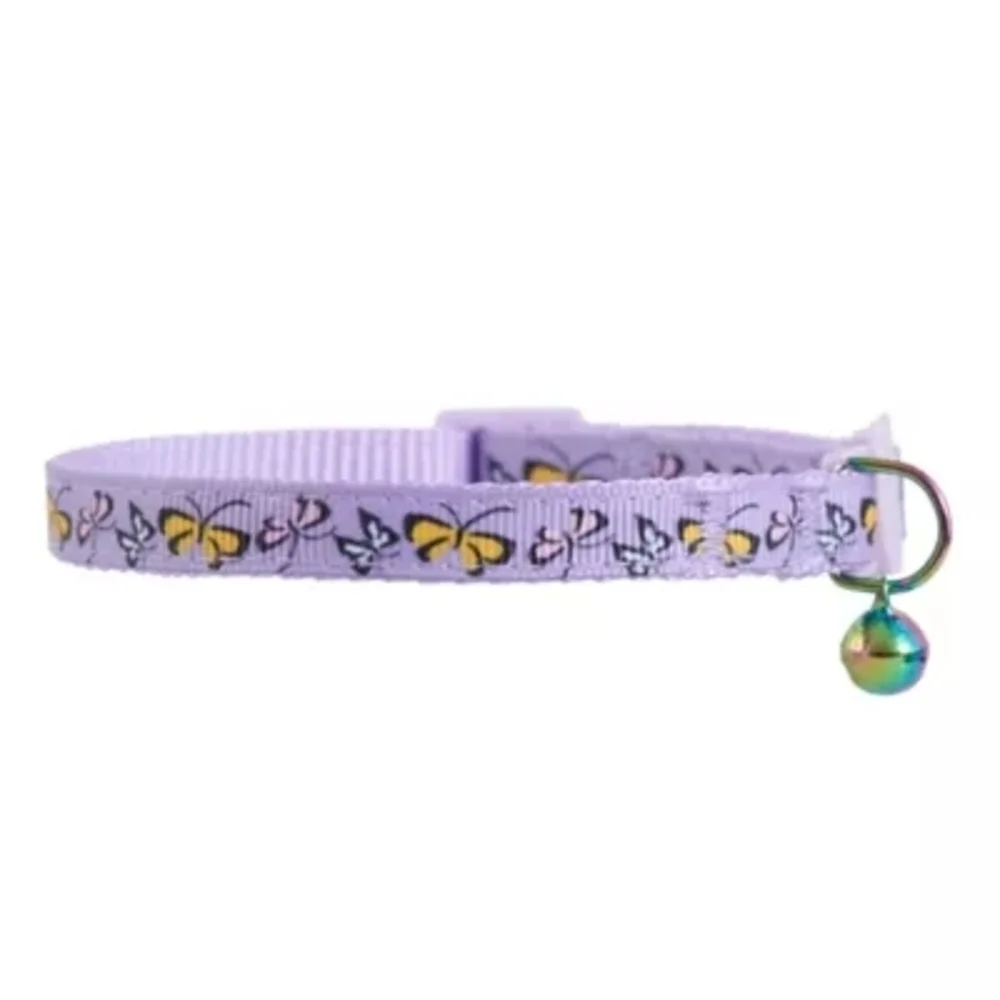 Whisker City NWT Purple Exclusive Butterfly Print Easy Release Adult Cat Collar